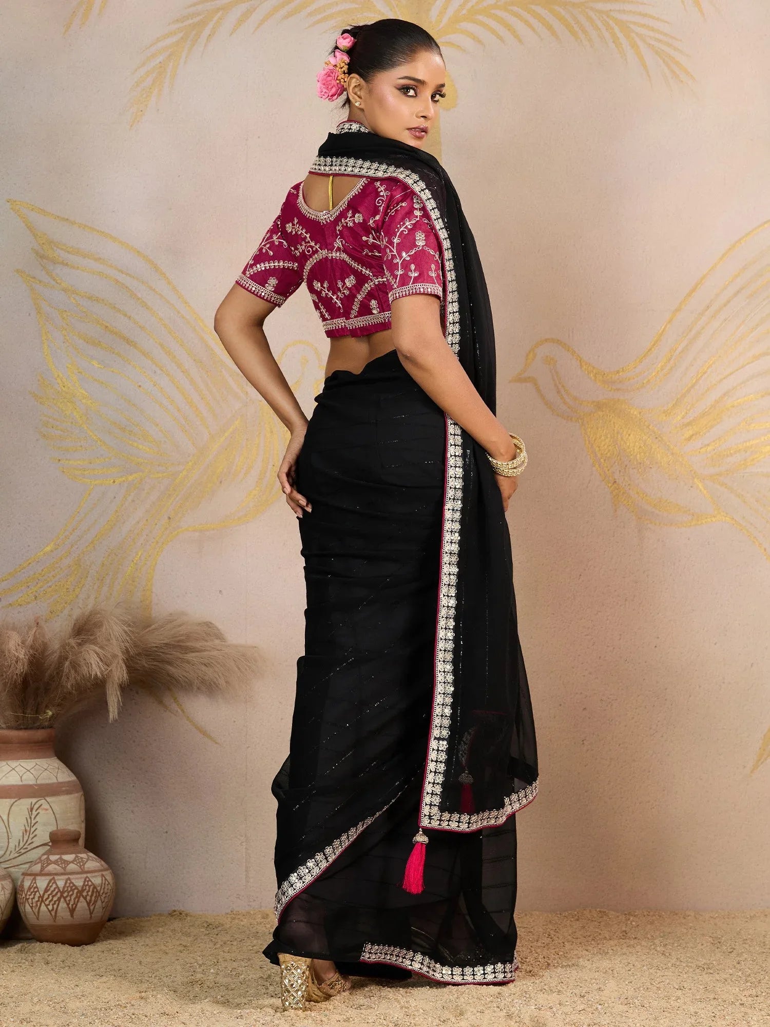 partywear designer saree for festive occasions
