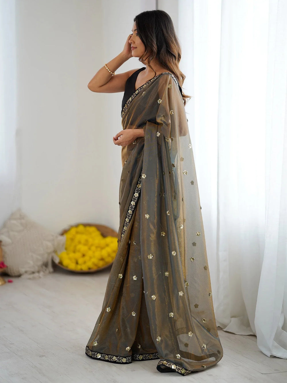 partywear designer saree for festive occasions