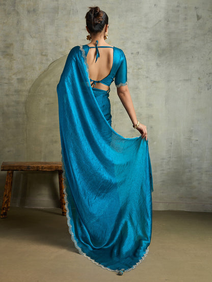 Light Party Wear Chiffon Embellished Saree