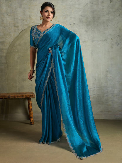 partywear designer saree for festive occasions