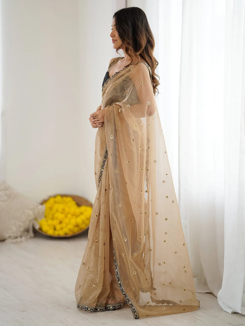 partywear designer saree for festive occasions