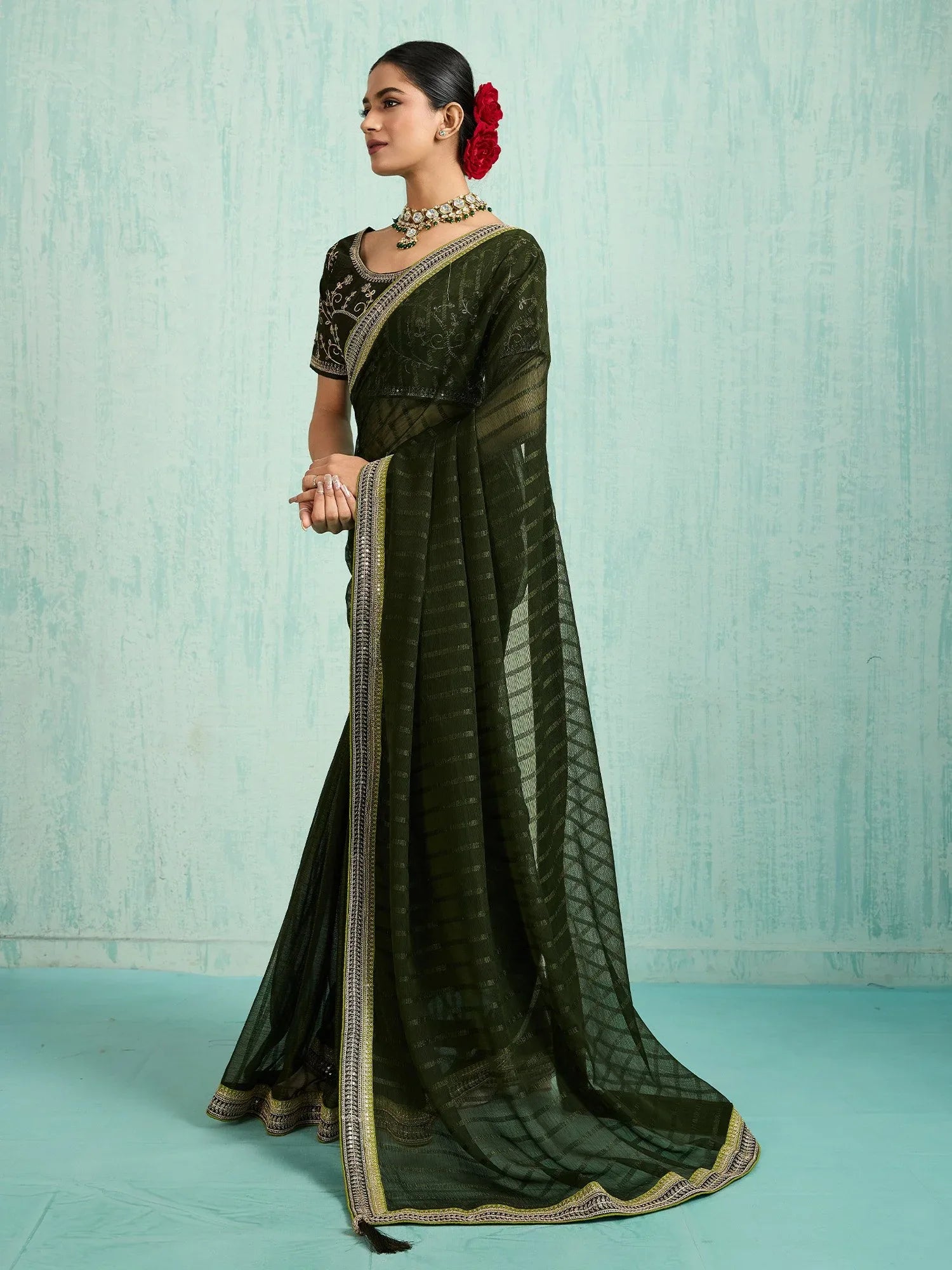 partywear designer saree for festive occasions
