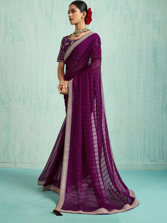 partywear designer saree for festive occasions