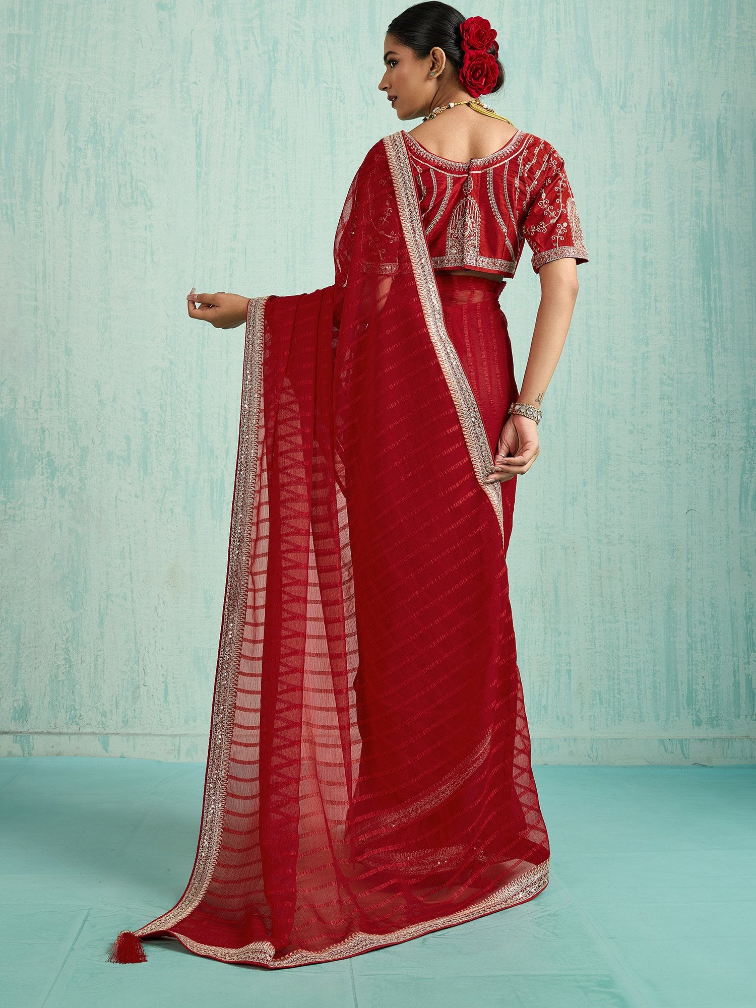 partywear designer saree for festive occasions
