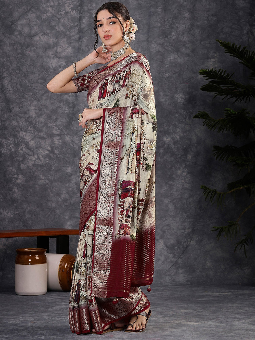 partywear designer saree for festive occasions