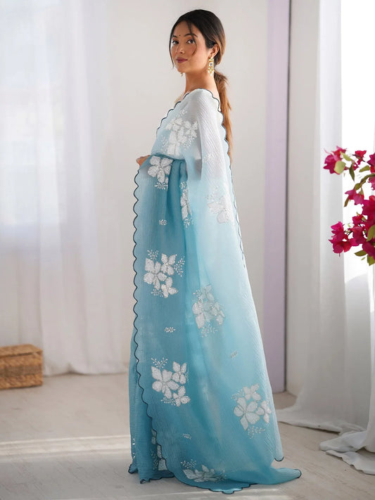 partywear designer saree for festive occasions