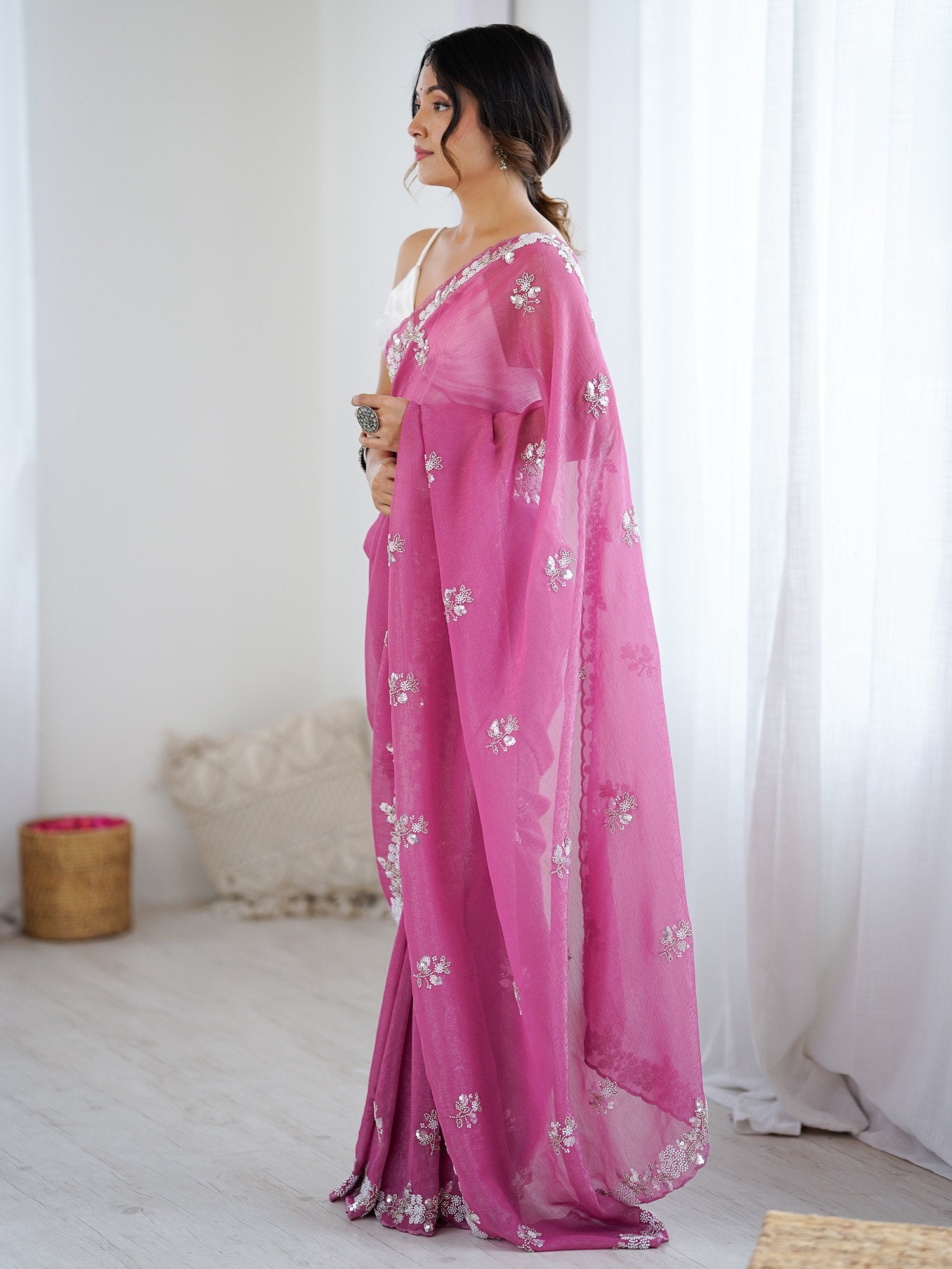 partywear designer saree for festive occasions