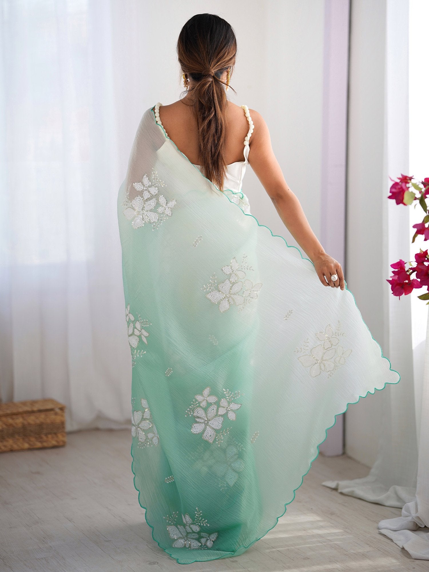partywear designer saree for festive occasions