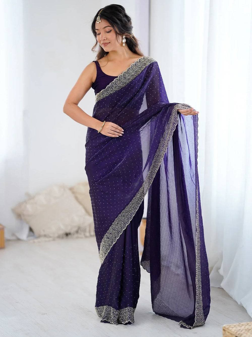 partywear designer saree for festive occasions