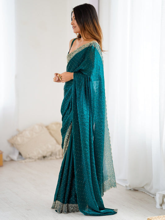 partywear designer saree for festive occasions