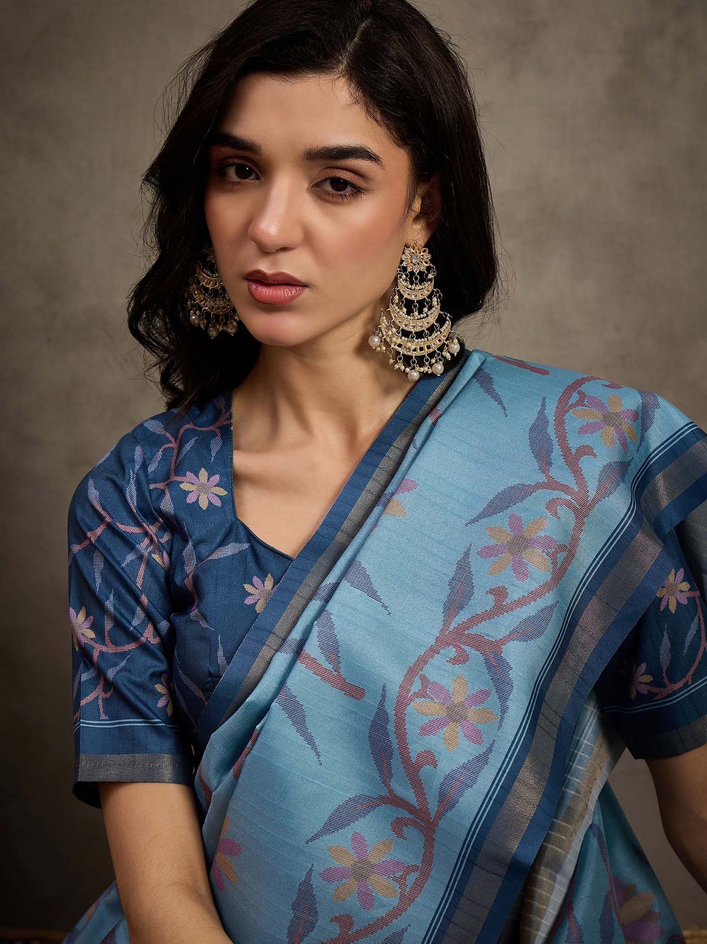 Light Tussar Manipuri Silk Printed Saree