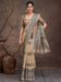 Golden Beige Banarasi Cotton Silk Digital Print Saree