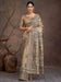 Golden Beige Banarasi Cotton Silk Digital Print Saree