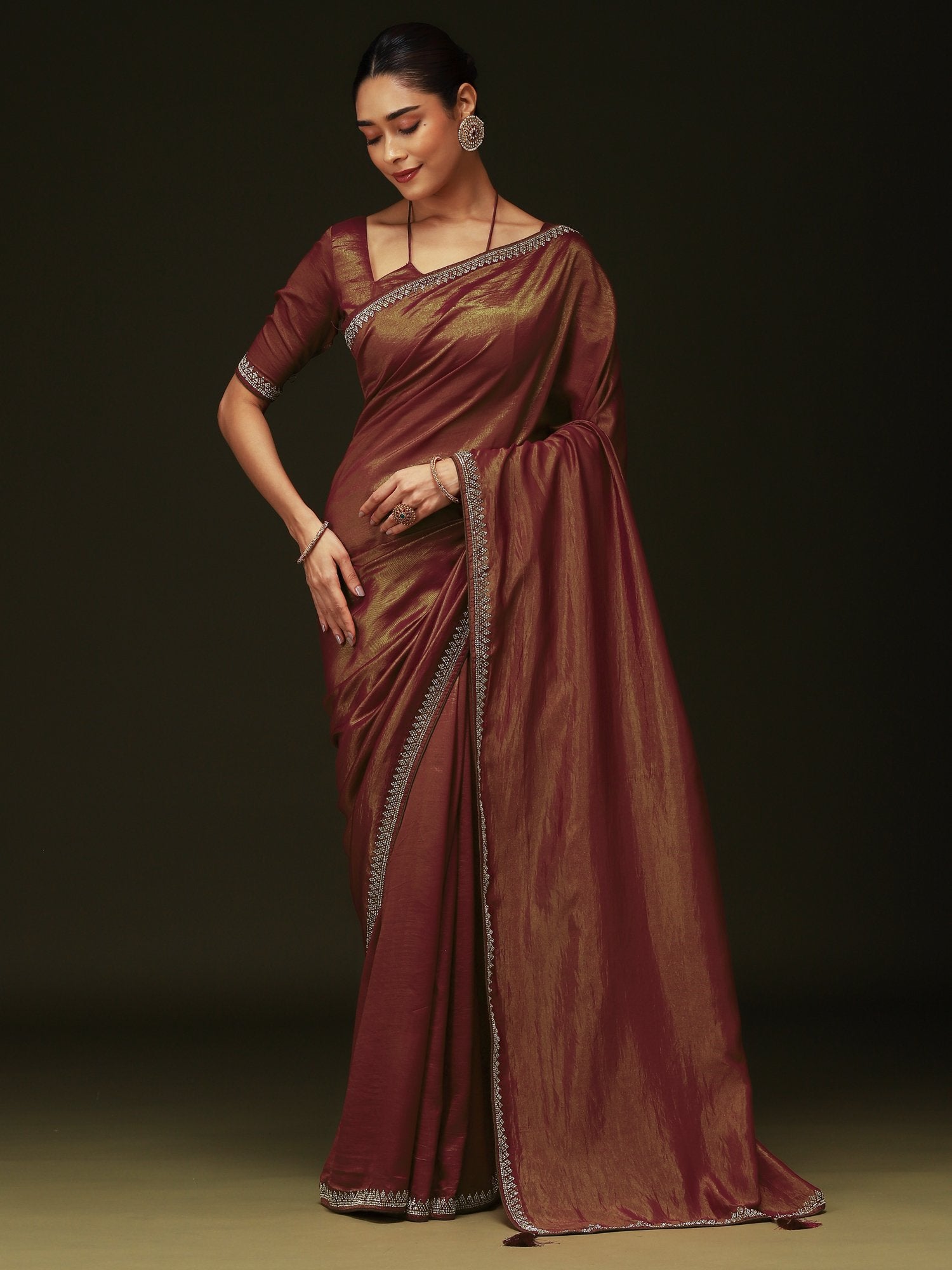 partywear designer saree for festive occasions