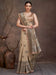 Golden Beige Banarasi Cotton Silk Digital Print Saree
