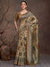 Golden Beige Banarasi Cotton Silk Digital Print Saree