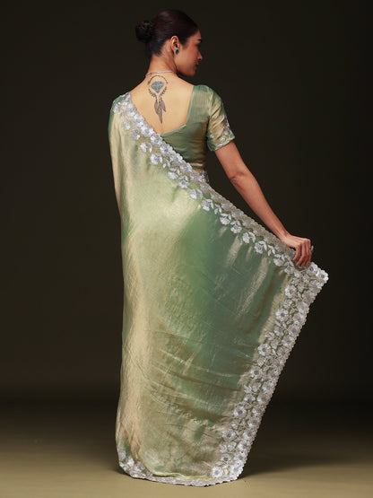 Light Party Wear Chiffon Embellished Saree