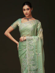 Light Party Wear Chiffon Embellished Saree - The Dori Store