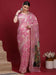 Pink Pink Banarasi Organza Woven Saree