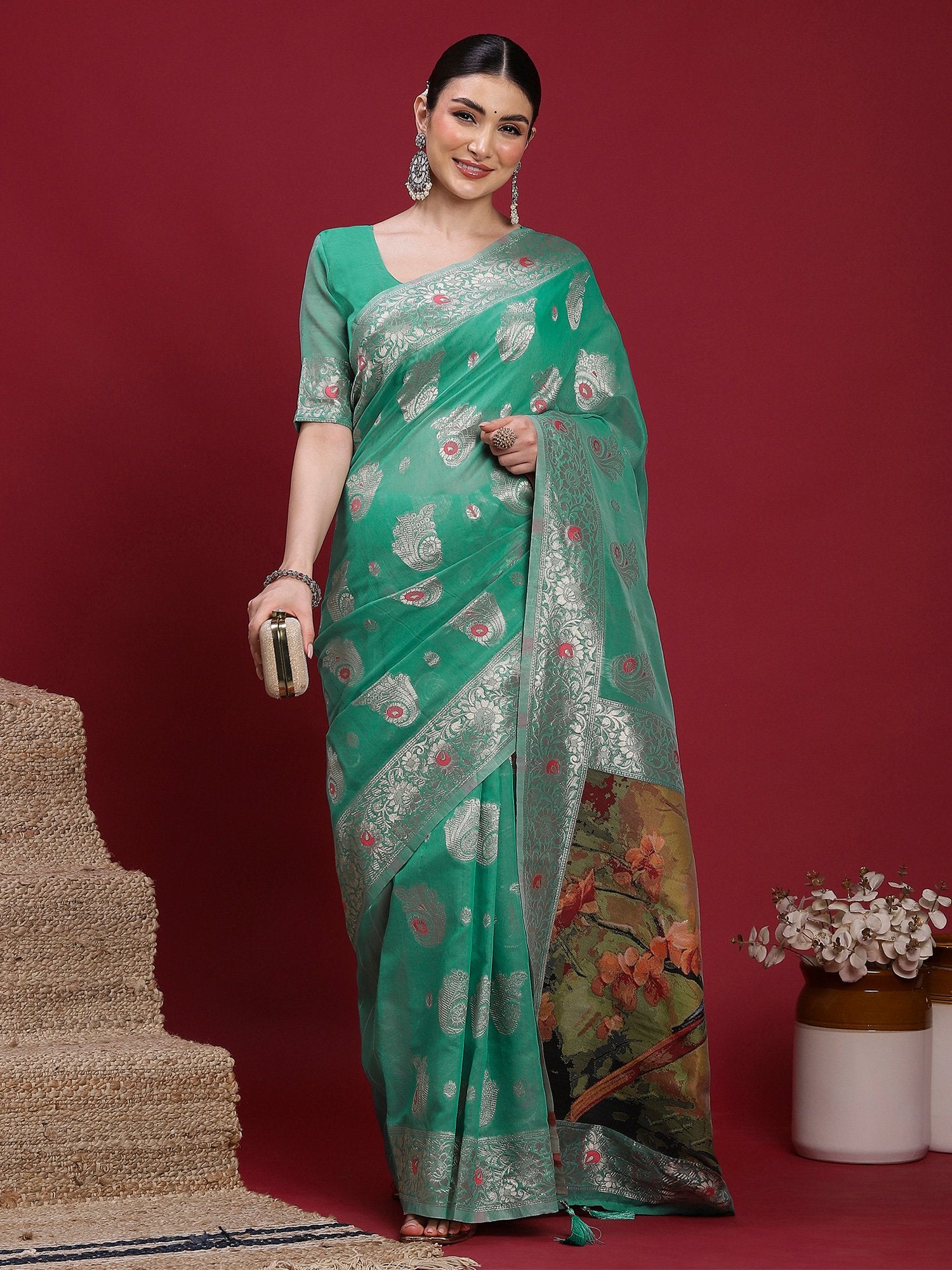 partywear designer saree for festive occasions
