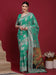 Green Teal Banarasi Organza Woven Saree