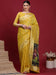 Yellow Yellow Banarasi Organza Woven Saree