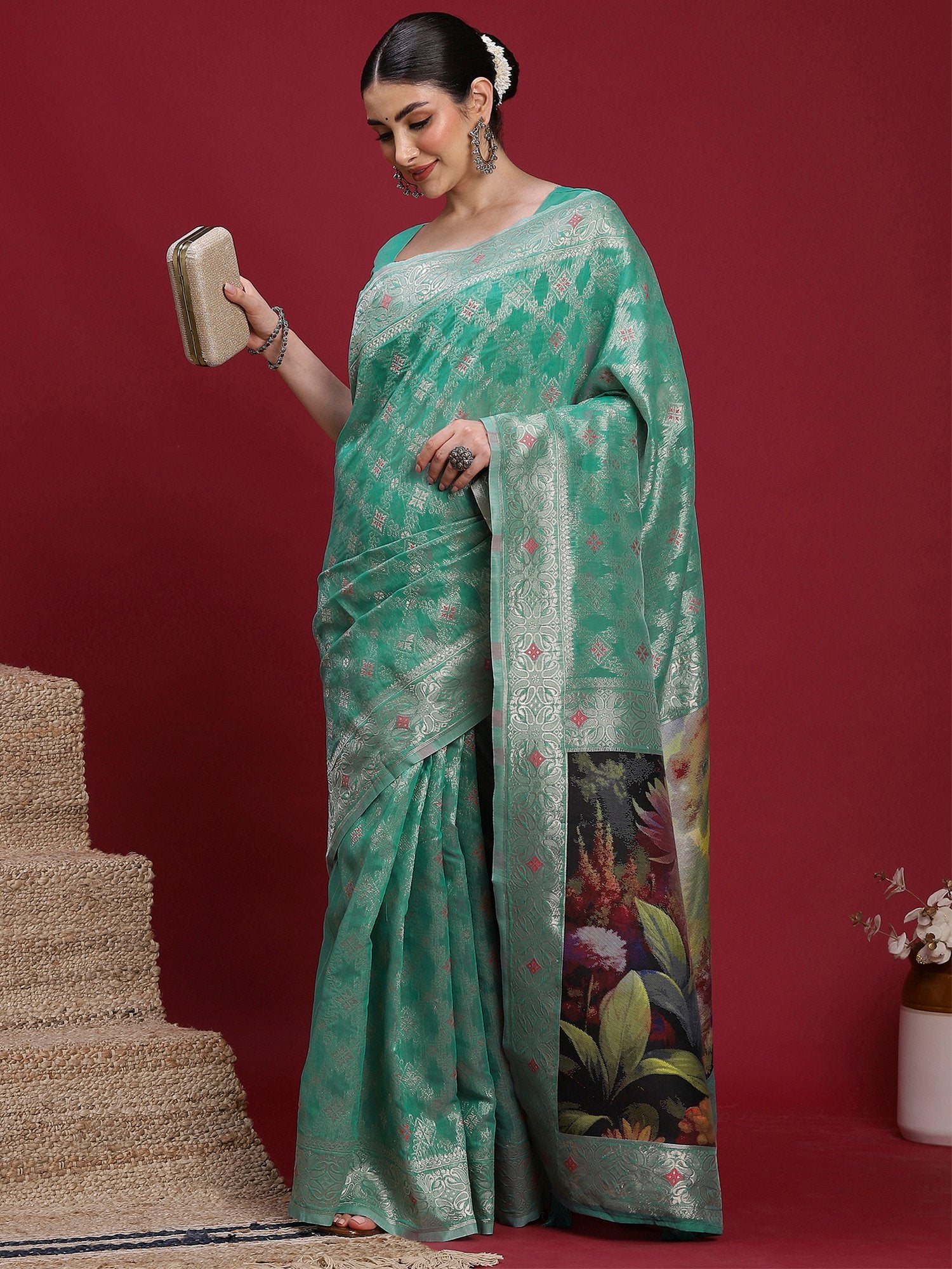 partywear designer saree for festive occasions