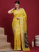 Yellow Yellow Banarasi Organza Woven Saree