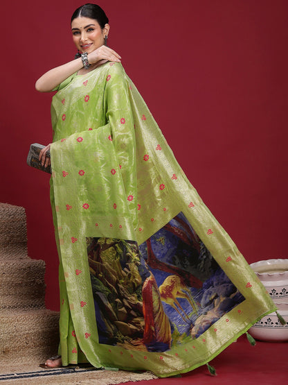 Light Banarasi Organza Woven Saree
