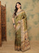 Green Olive Banarasi Silk Blend Digital Print Saree