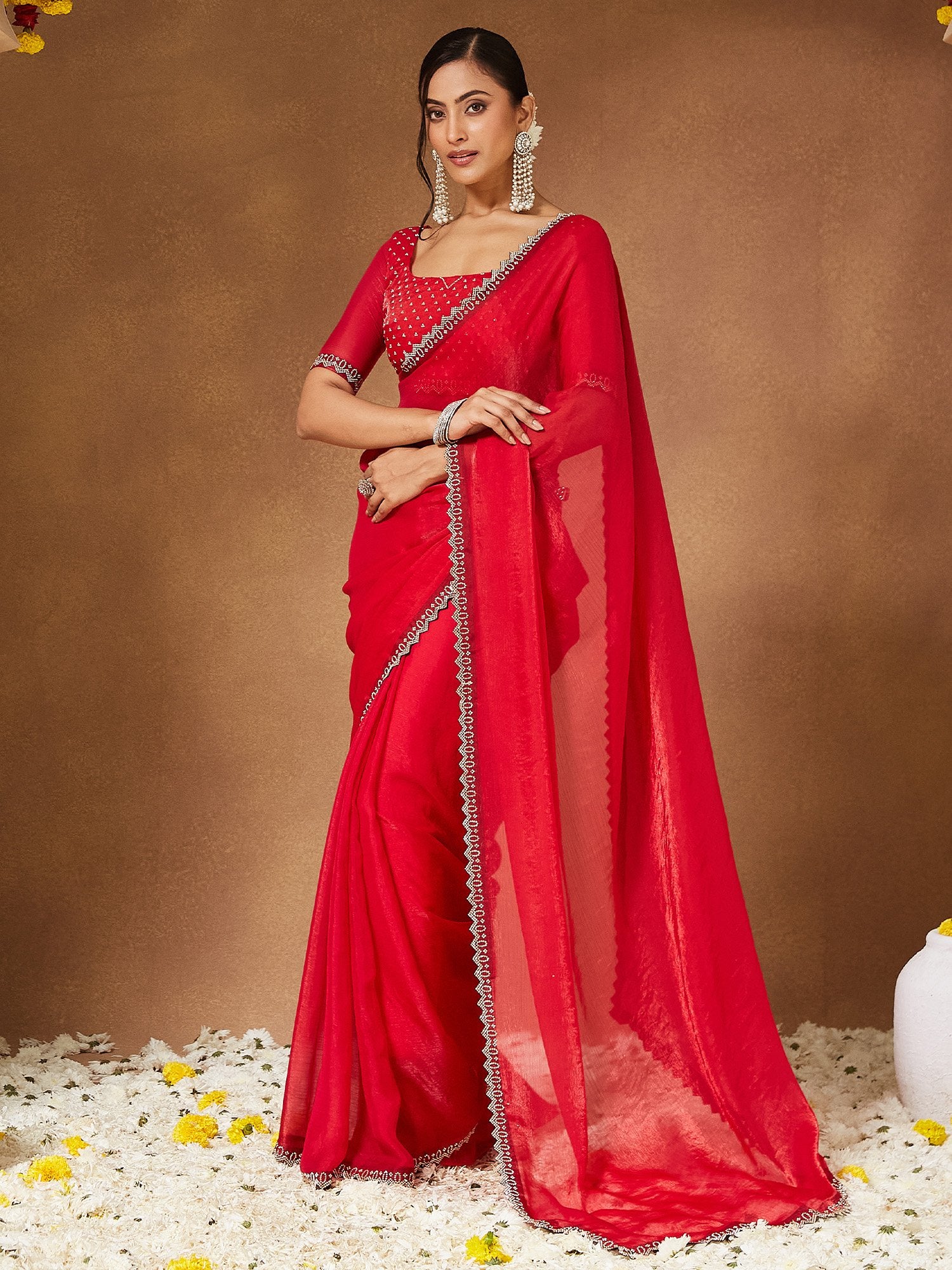 partywear designer saree for festive occasions
