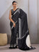 Black Black Leheriya Satin Printed Saree