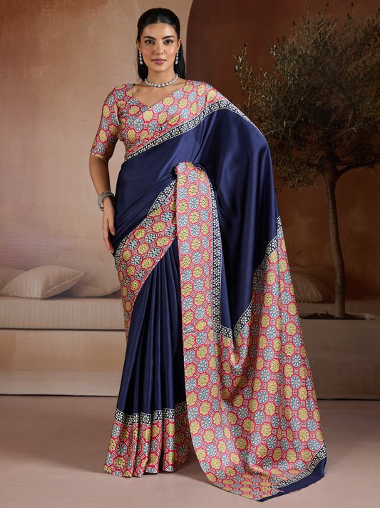 Blue Blue Banarasi Pure Silk Printed Saree