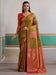 Green Olive Banarasi Silk Woven Saree