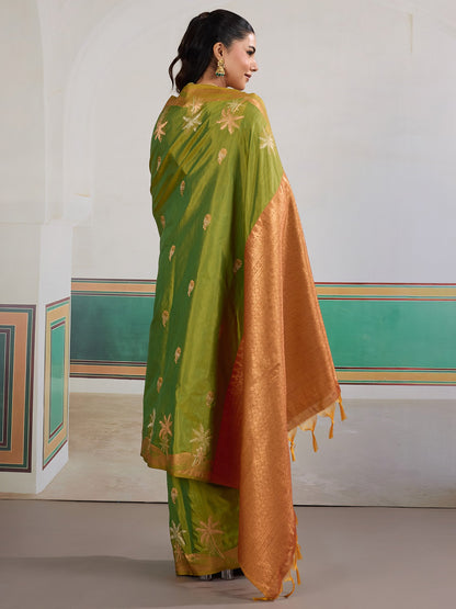 Light Banarasi Tussar Silk Woven Saree