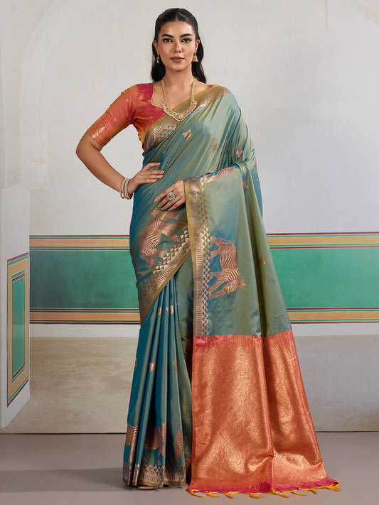 Blue Blue Banarasi Silk Woven Saree