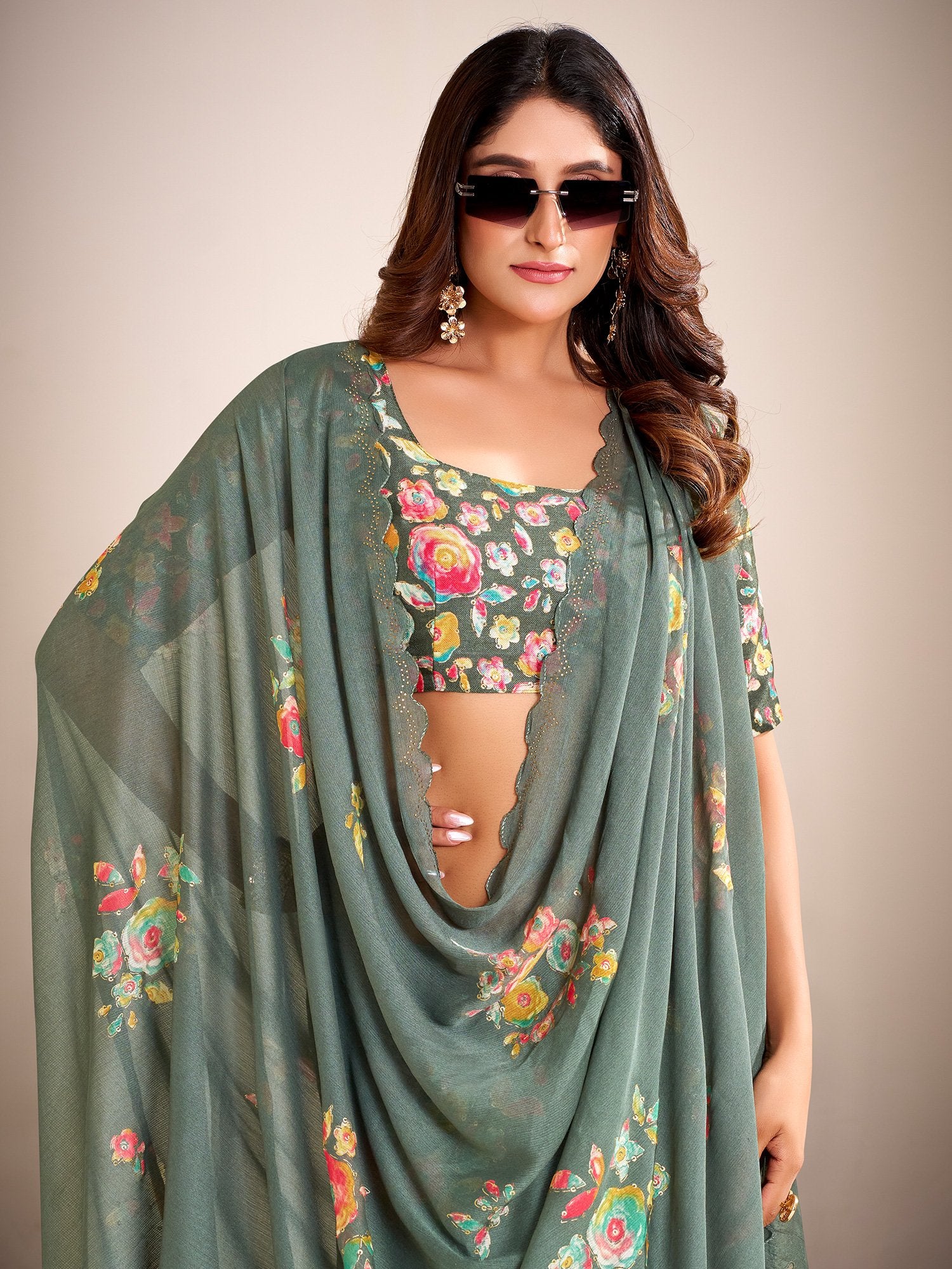 partywear designer saree for festive occasions