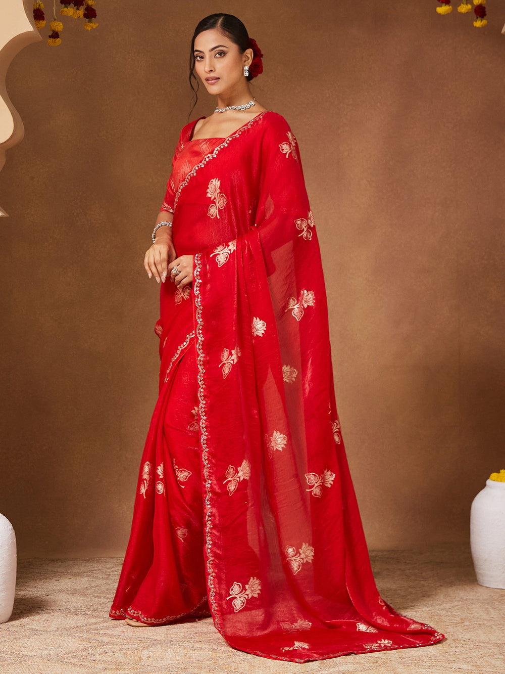 partywear designer saree for festive occasions