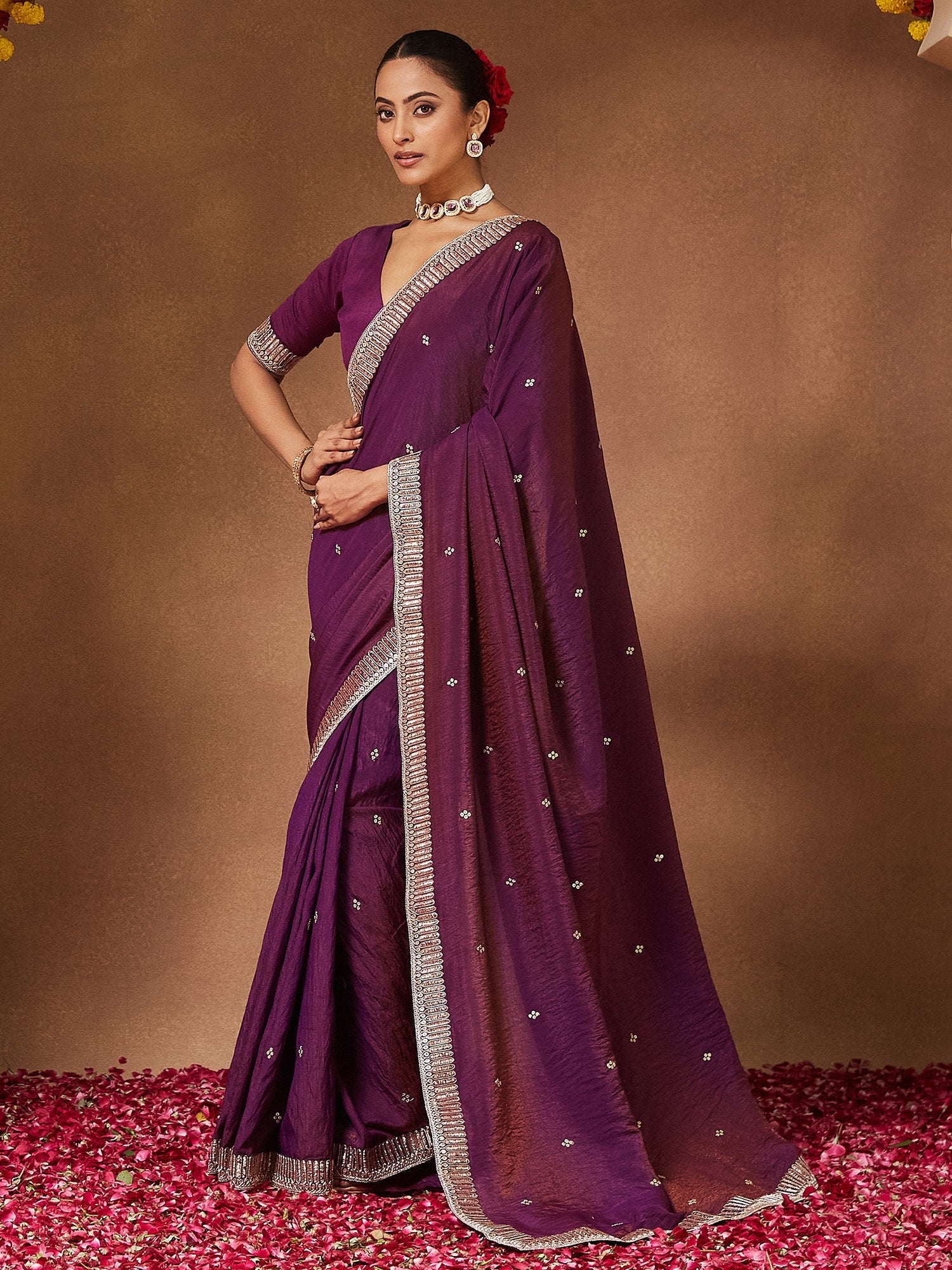 partywear designer saree for festive occasions