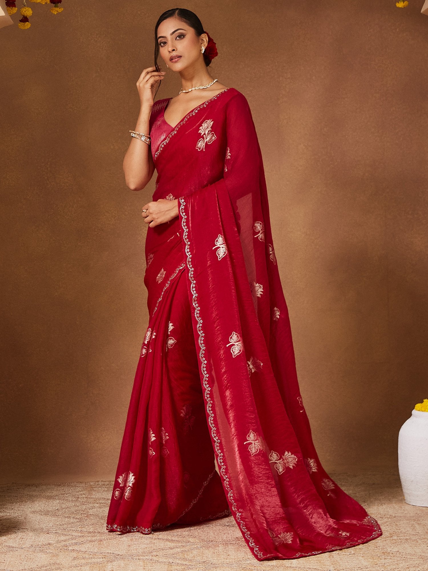 partywear designer saree for festive occasions