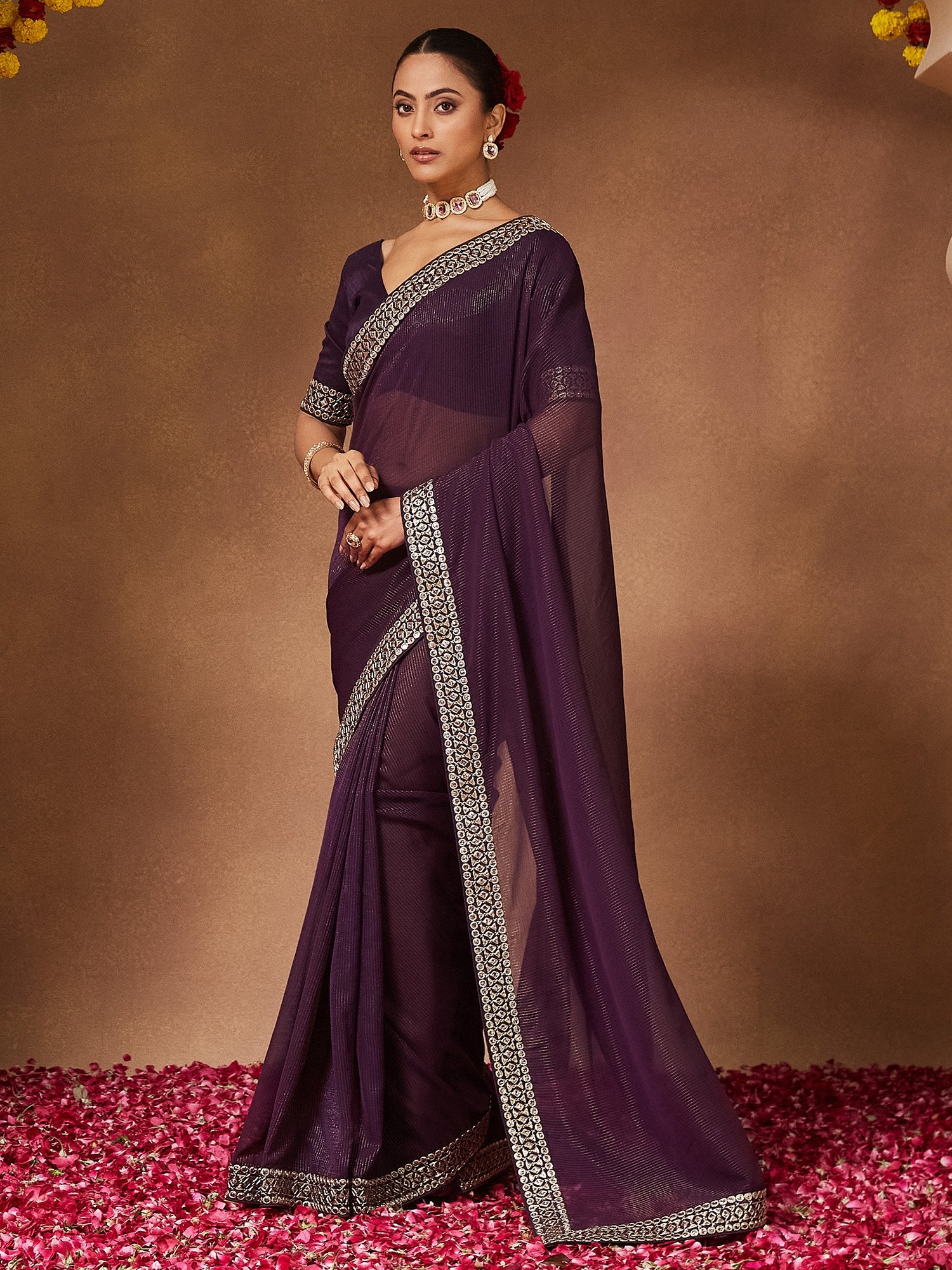partywear designer saree for festive occasions