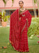 Red Red Bandhani Chiffon Printed Saree