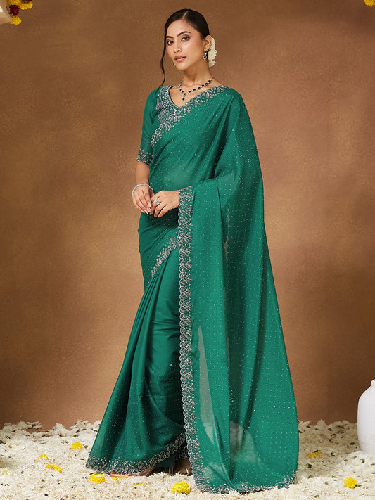 partywear designer saree for festive occasions