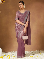 Pink Party Wear Georgette Embellished Saree - The Dori Store