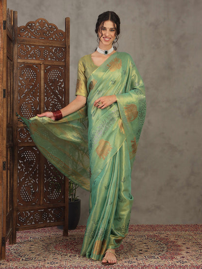 Light Banarasi Linen Woven Saree
