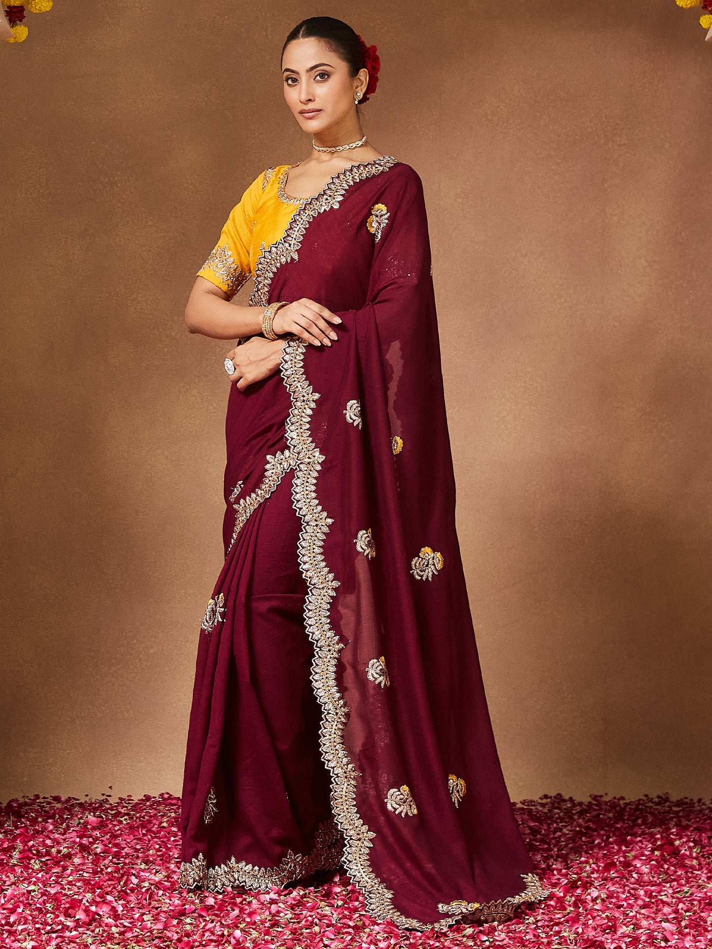 partywear designer saree for festive occasions