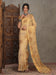 Golden Cream Banarasi Linen Woven Saree