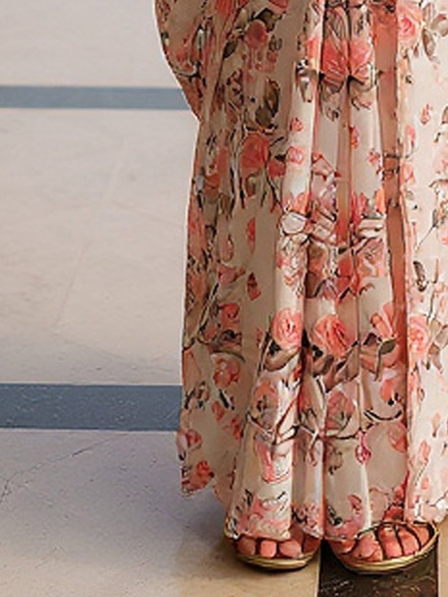 OffWhite Party Wear Organza Embellished Saree