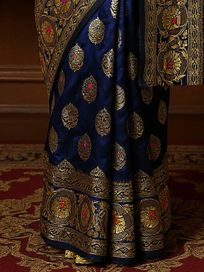 Nevy Banarasi Silk Blend Woven Saree