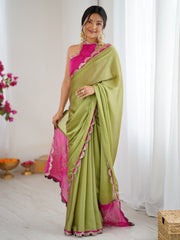 Green Light Party Wear Georgette Embellished Saree